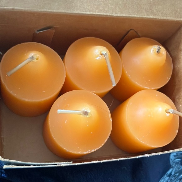 PartyLite Orange‎ Votives and Avon Crystal Glass Candle Holder Set - Picture 4 of 13